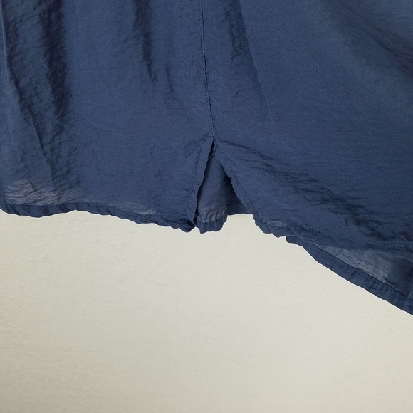 Cut Loose Periwinkle Hidden Button Front Lagenlook Longsleeve Tunic Top Large - Picture 10 of 12